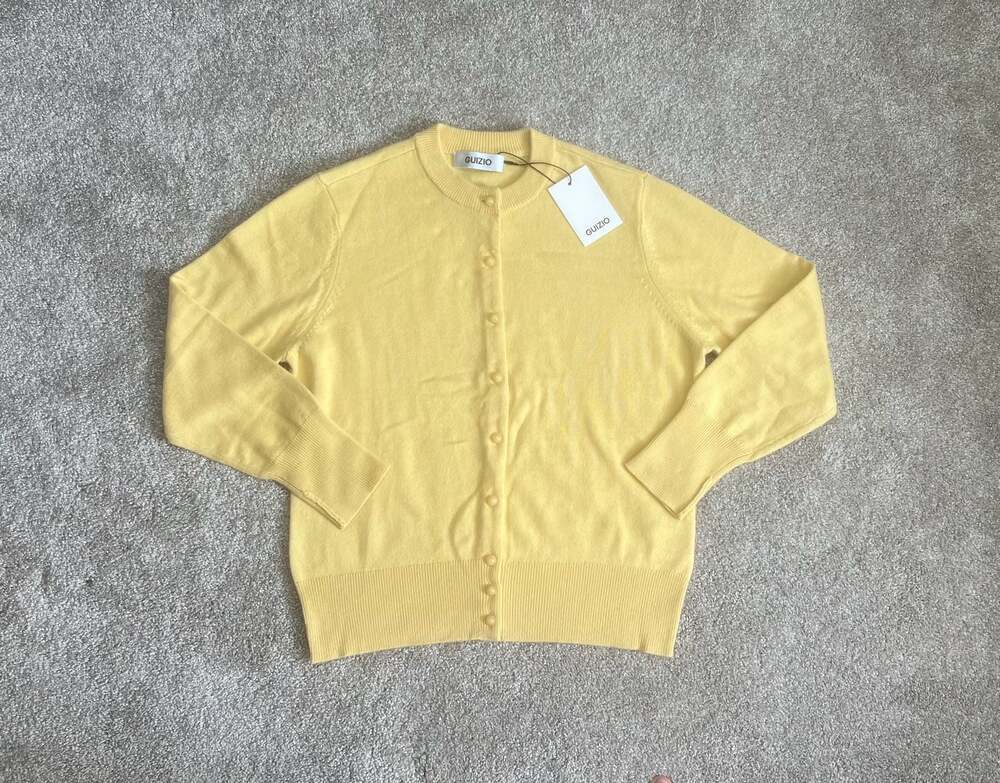 Danielle Guizio Emelie Cropped Cardigan in Honey Butter-Brand New